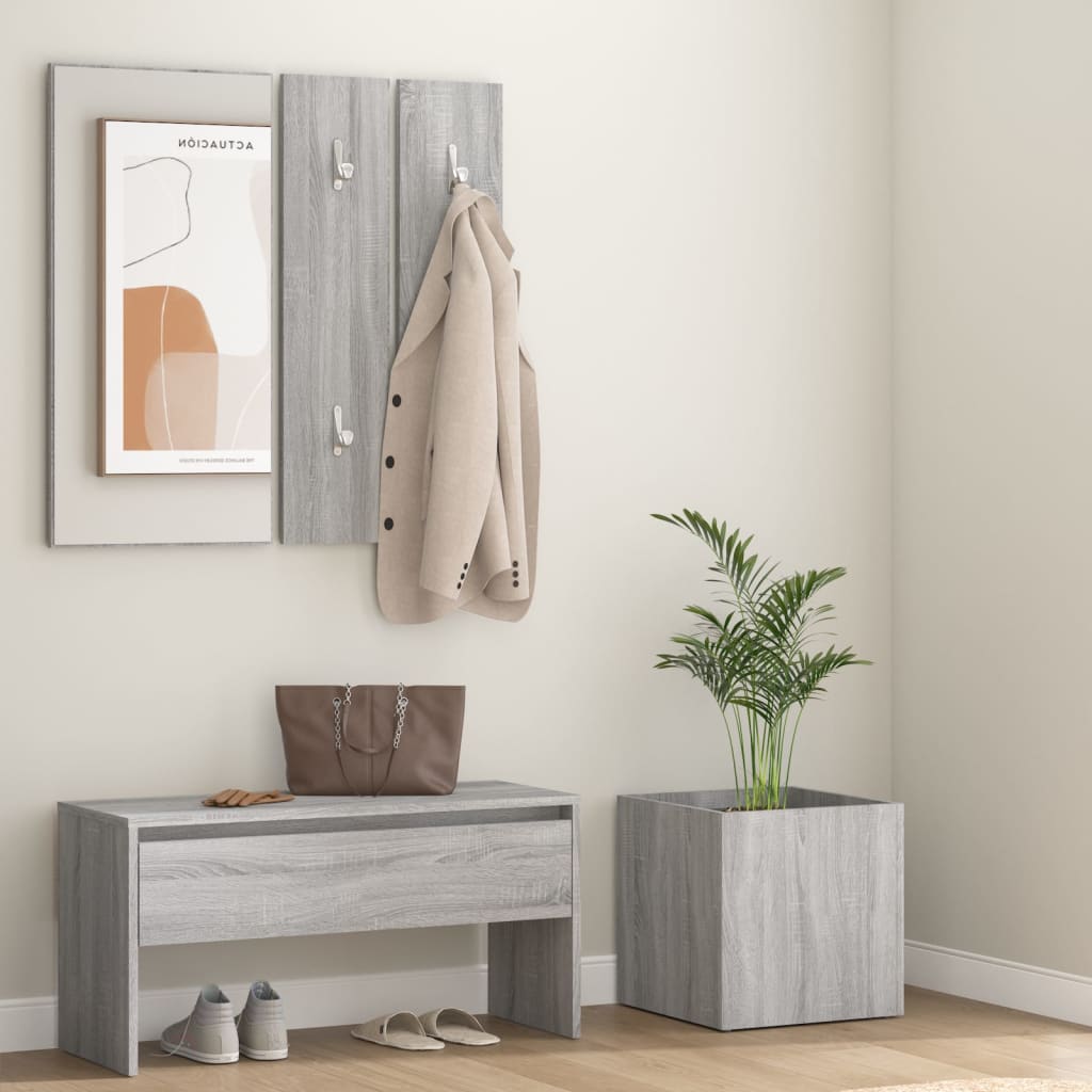 Ensemble de meubles de couloir Sonoma gris Bois d'ingénierie Armoires vidaXL