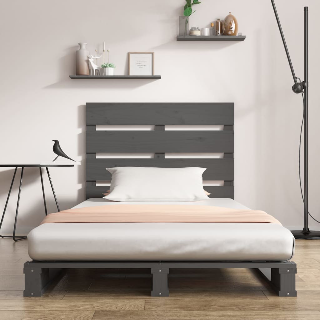 Cadre de lit Gris 100x200 cm Bois de pin massif Lits & cadres de lit vidaXL   