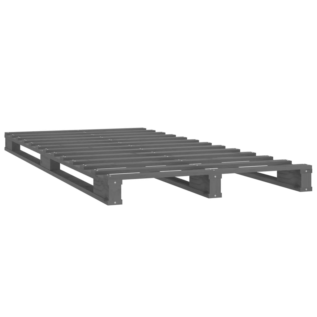 Cadre de lit Gris 100x200 cm Bois de pin massif Lits & cadres de lit vidaXL   