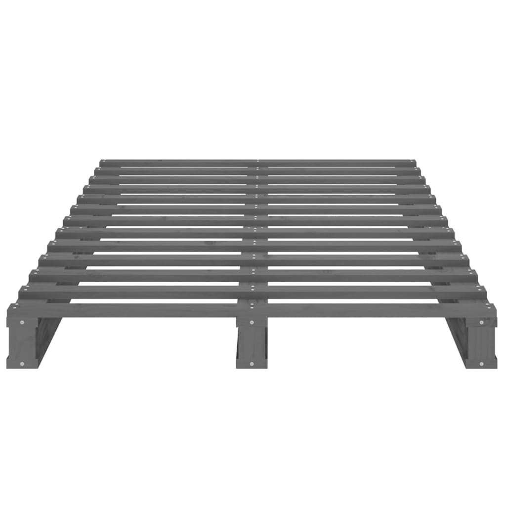 Cadre de lit Gris 100x200 cm Bois de pin massif Lits & cadres de lit vidaXL   