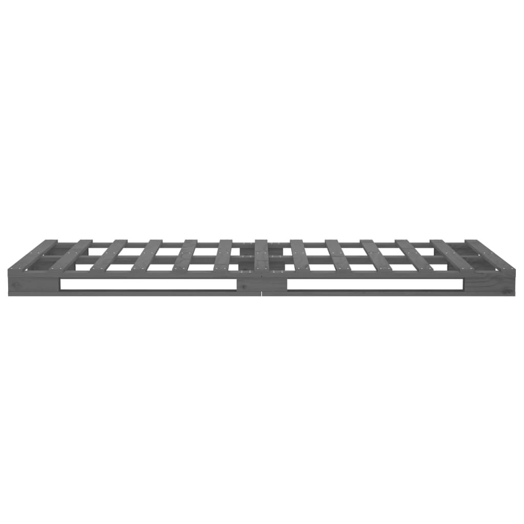 Cadre de lit Gris 100x200 cm Bois de pin massif Lits & cadres de lit vidaXL   
