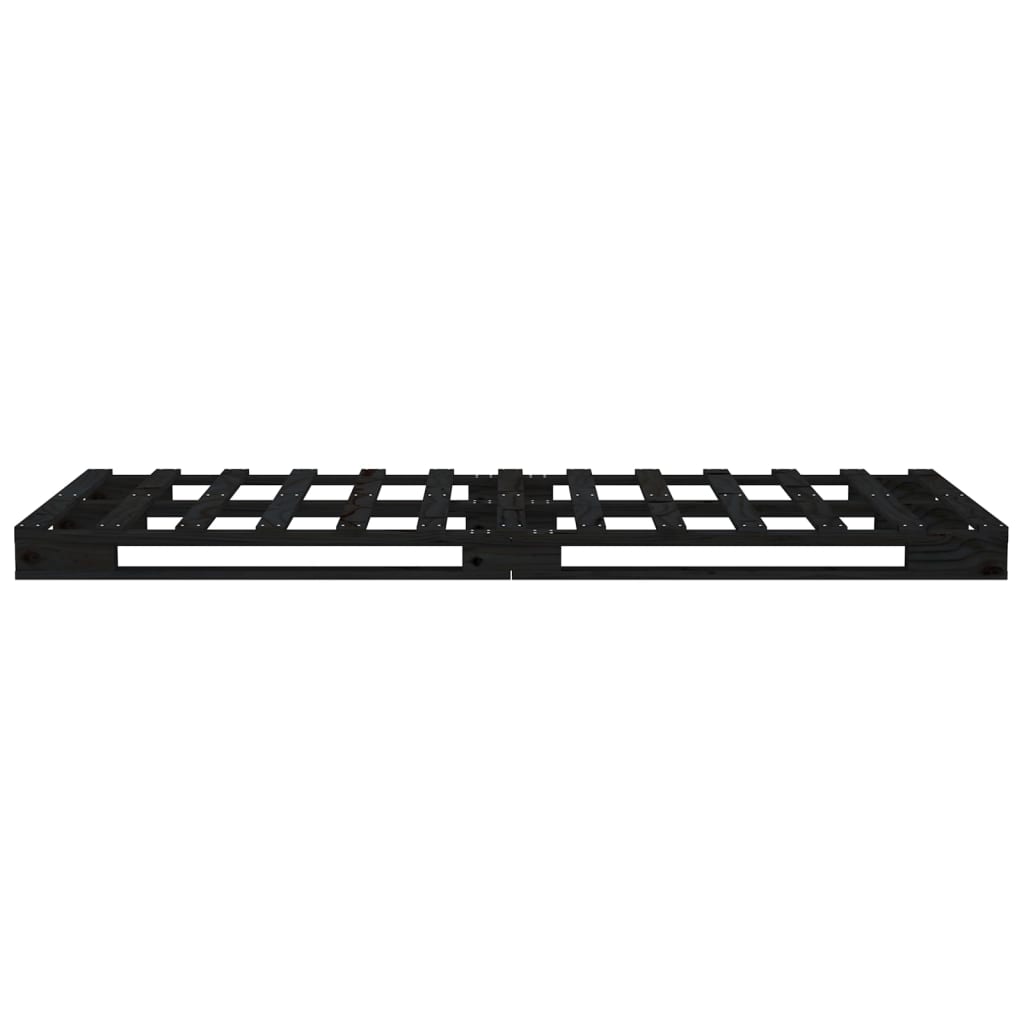 Cadre de lit Noir 75x190 cm Bois pin massif Petit simple Lits & cadres de lit vidaXL   
