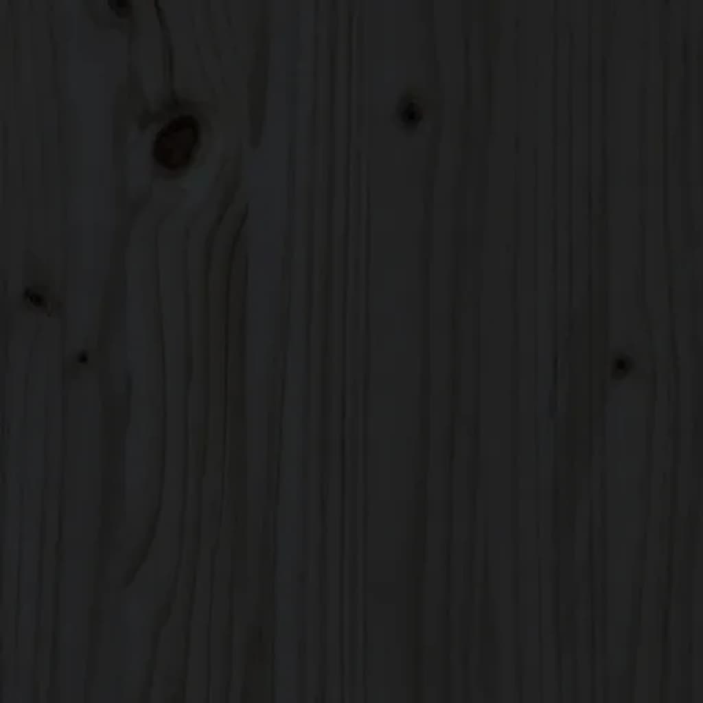 Cadre de lit Noir 75x190 cm Bois pin massif Petit simple Lits & cadres de lit vidaXL   