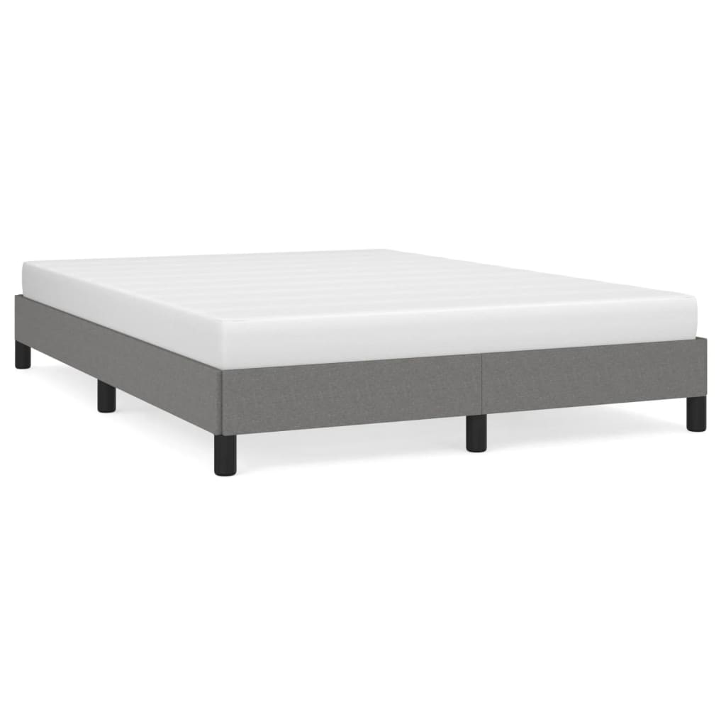 Cadre de lit Gris foncé 140 x 200 cm Tissu Lits & cadres de lit vidaXL   