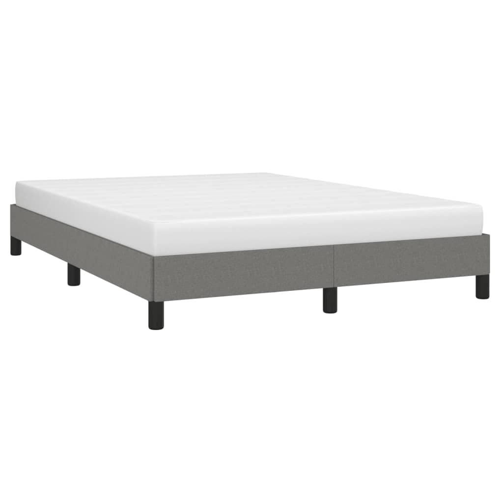Cadre de lit Gris foncé 140 x 200 cm Tissu Lits & cadres de lit vidaXL   