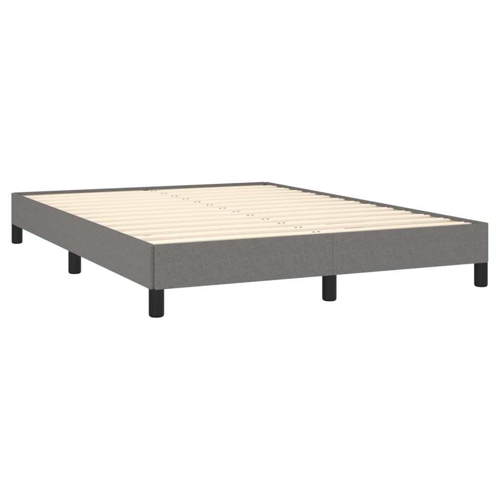 Cadre de lit Gris foncé 140 x 200 cm Tissu Lits & cadres de lit vidaXL   