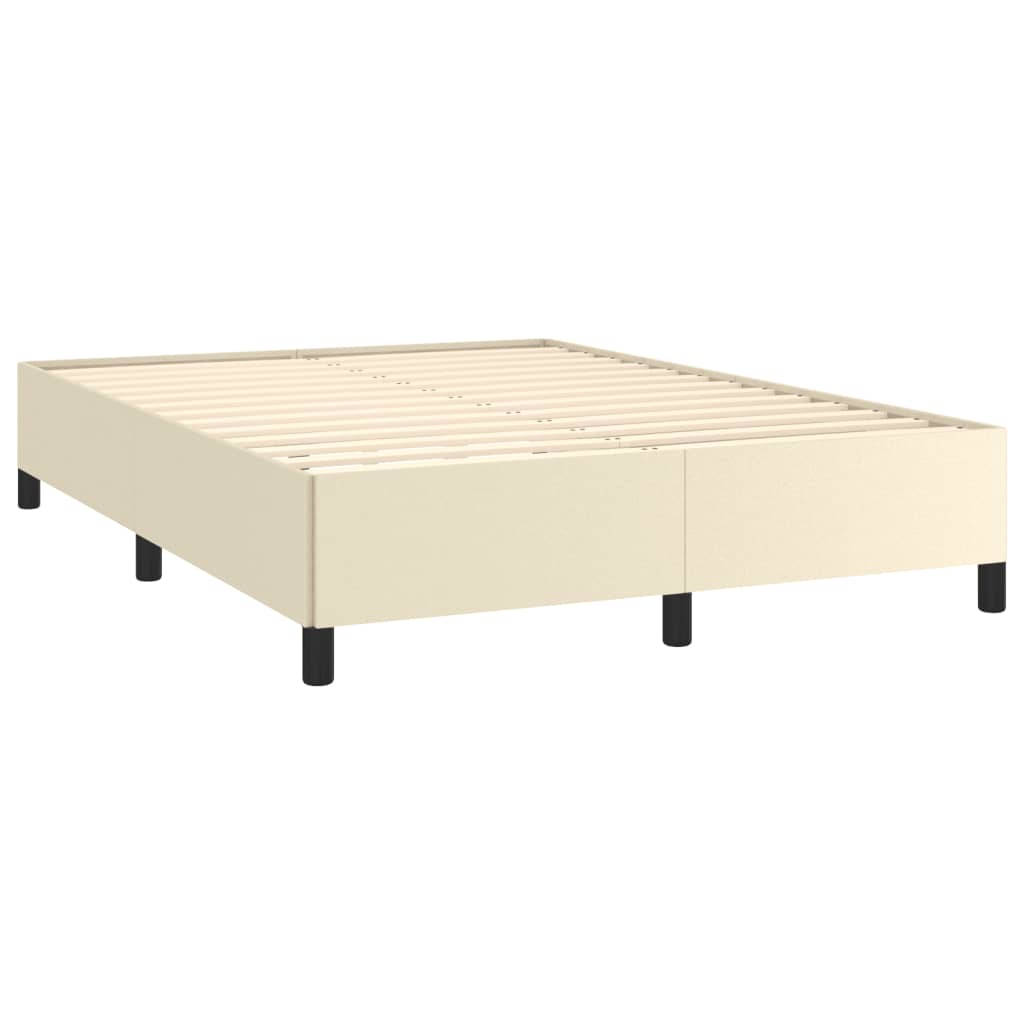 Cadre de lit Crème 140x190 cm Similicuir Lits & cadres de lit vidaXL   