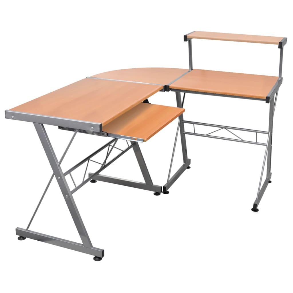 Bureau d'ordinateur d'angle Marron 132x112x99cm Bois ingénierie Bureaux vidaXL   