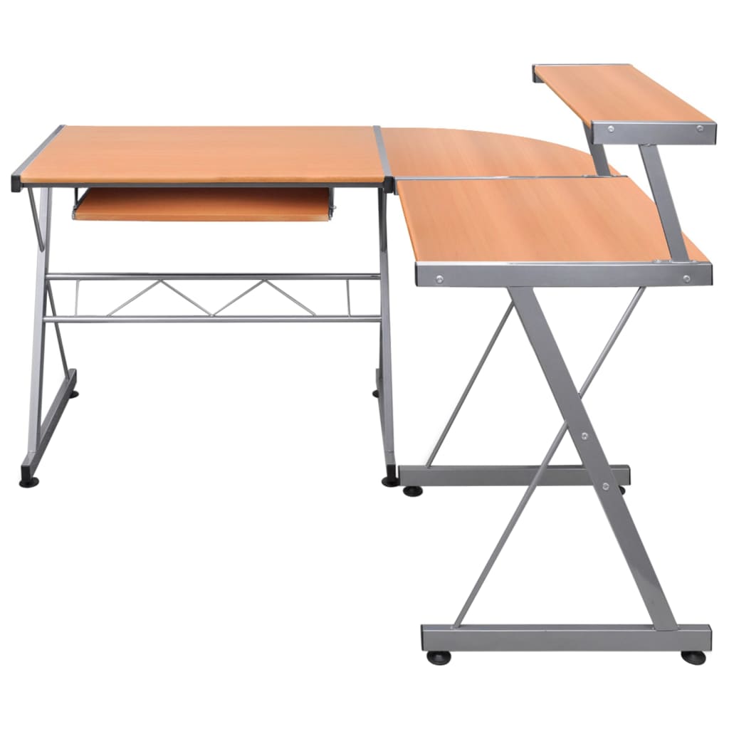 Bureau d'ordinateur d'angle Marron 132x112x99cm Bois ingénierie Bureaux vidaXL   