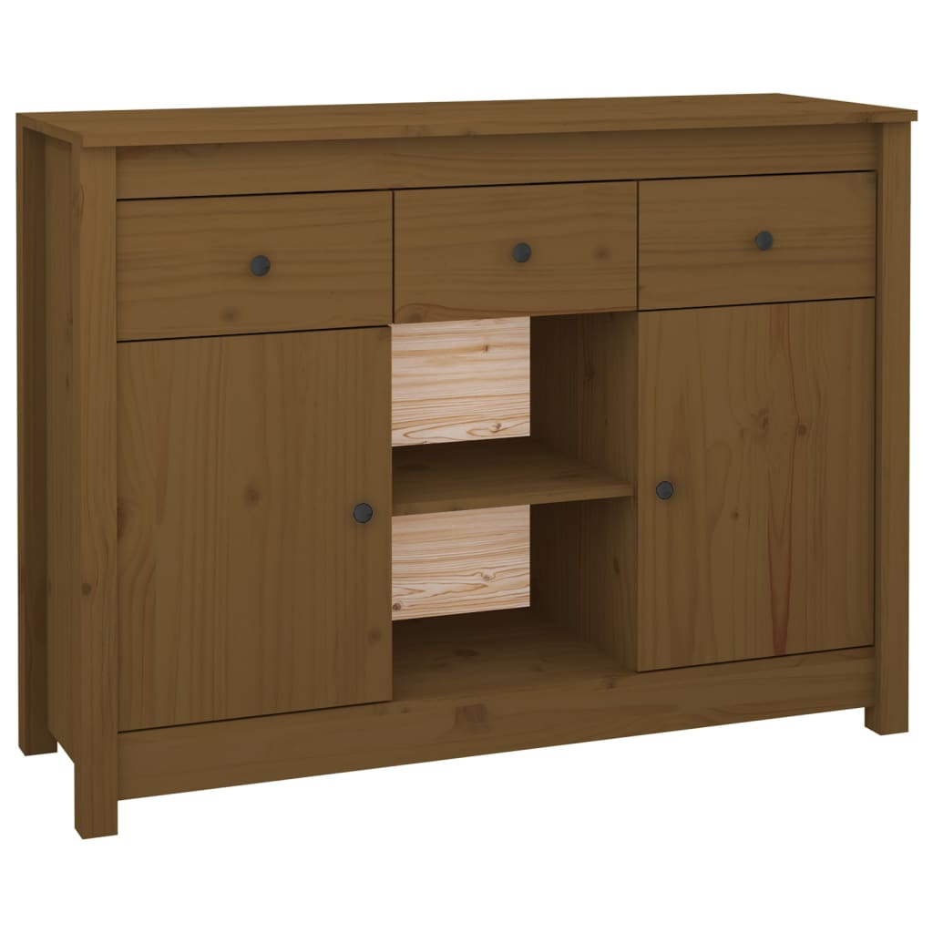 Buffet Marron miel 100x35x74,5 cm Bois massif de pin Buffets & bahuts vidaXL   
