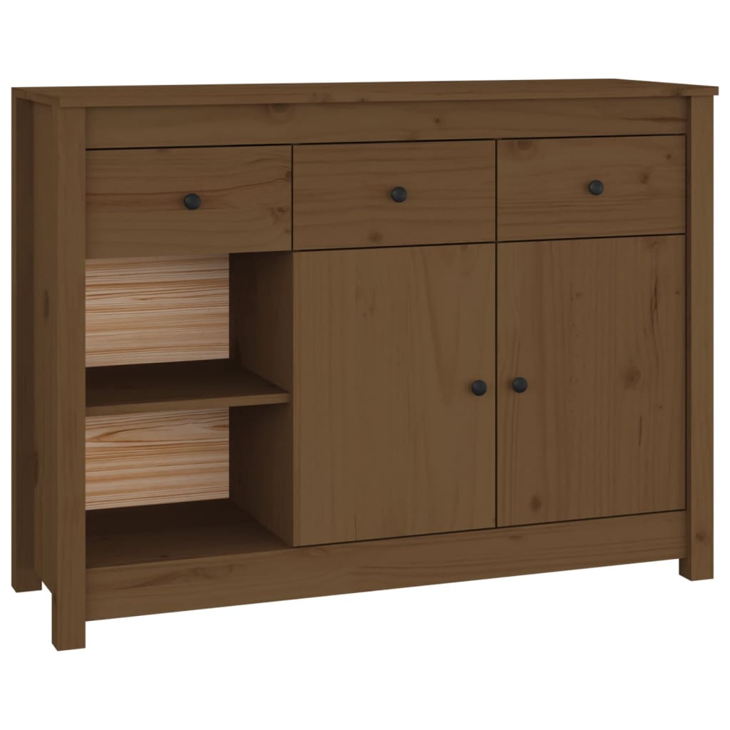 Buffet Marron miel 100x35x74 cm Bois massif de pin Buffets & bahuts vidaXL   