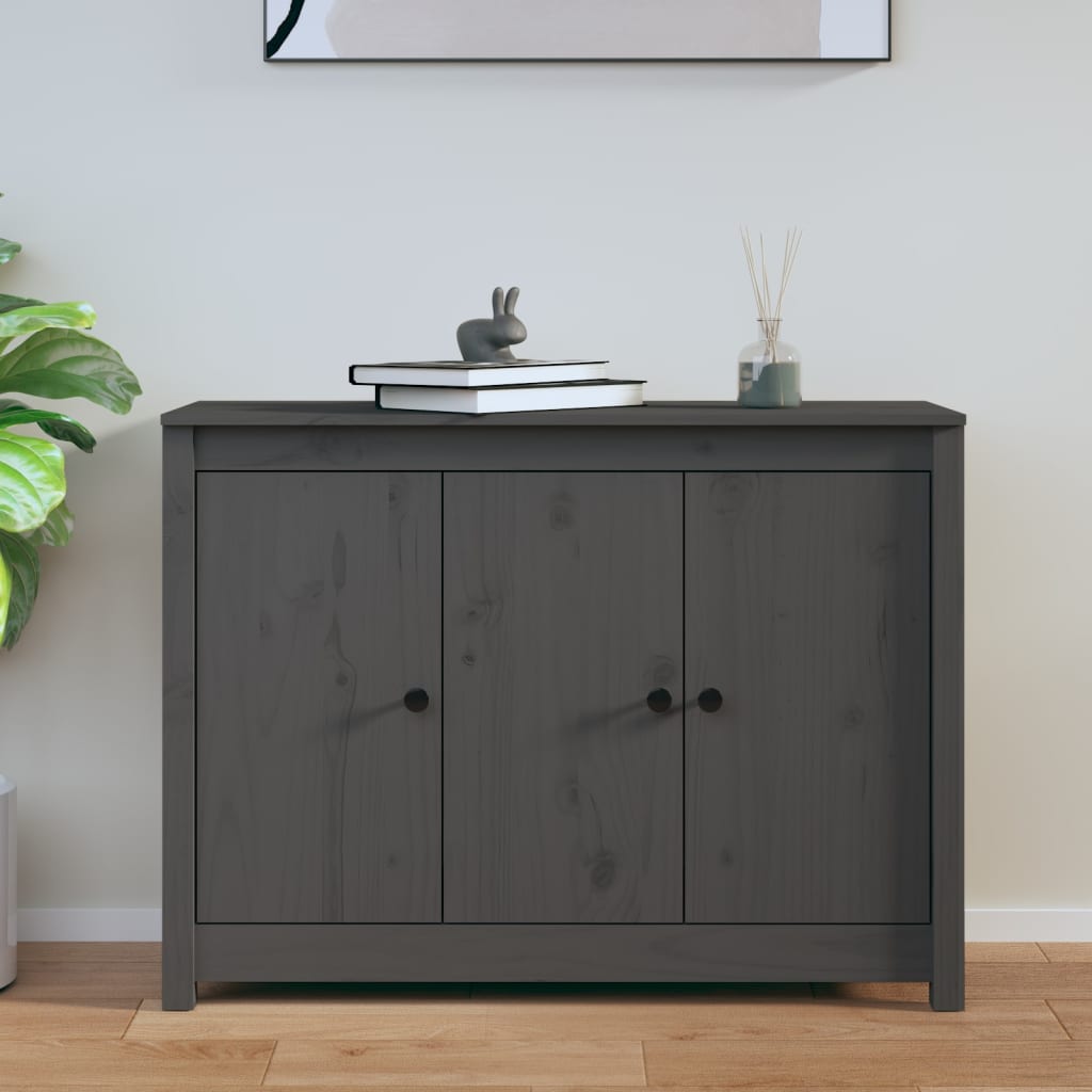 Buffet Gris 100x35x74 cm Bois massif de pin Buffets & bahuts vidaXL   