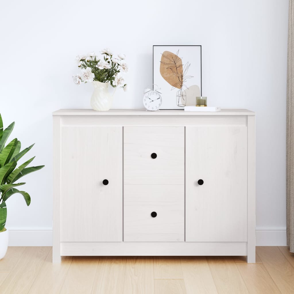 Buffet Blanc 100x35x74 cm Bois massif de pin Buffets & bahuts vidaXL   