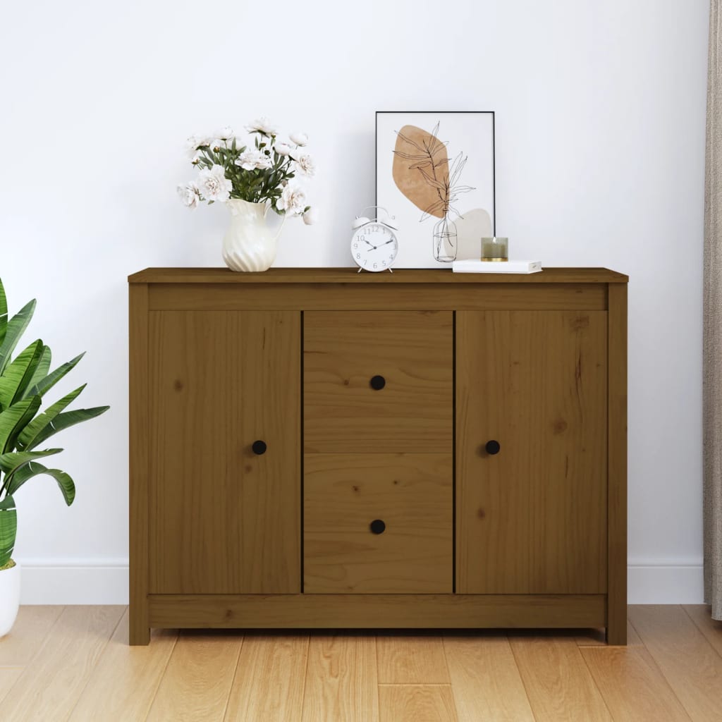 Buffet Marron miel 100x35x74 cm Bois massif de pin Buffets & bahuts vidaXL   