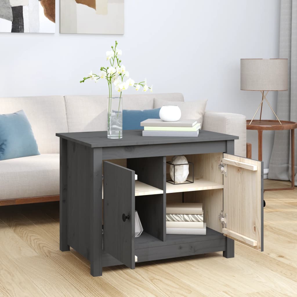 Table basse Gris 71x49x55 cm Bois massif de pin Tables basses vidaXL   