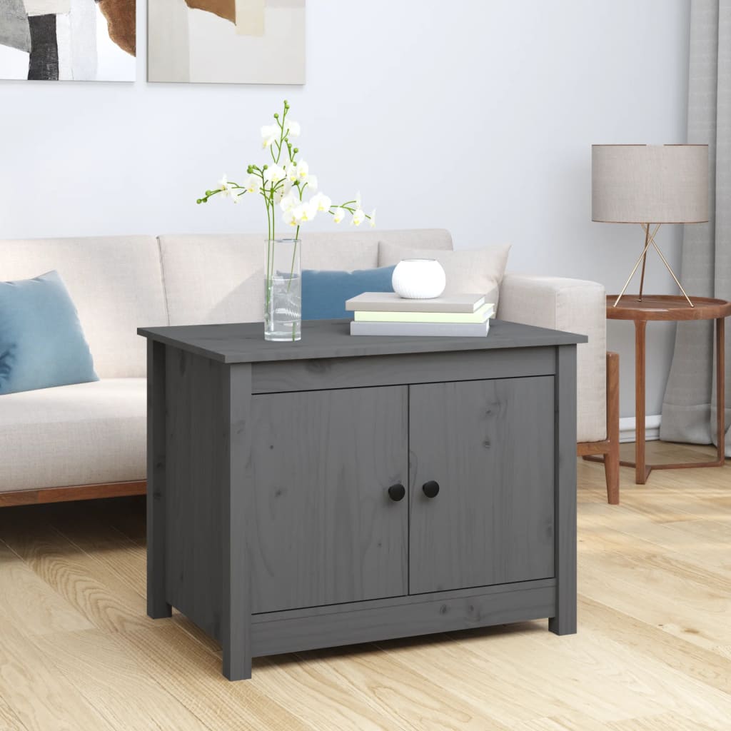 Table basse Gris 71x49x55 cm Bois massif de pin Tables basses vidaXL   