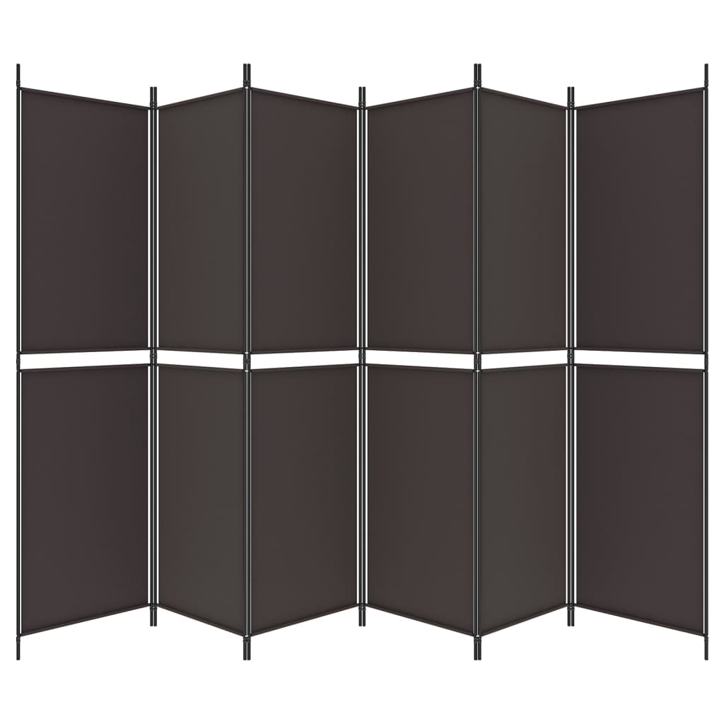 Cloison de séparation 6 panneaux Marron 300x200 cm Tissu Séparateurs de pièces vidaXL   