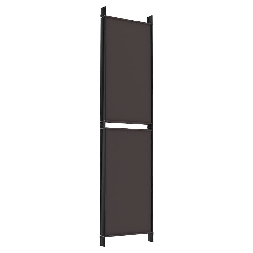 Cloison de séparation 6 panneaux Marron 300x200 cm Tissu Séparateurs de pièces vidaXL   