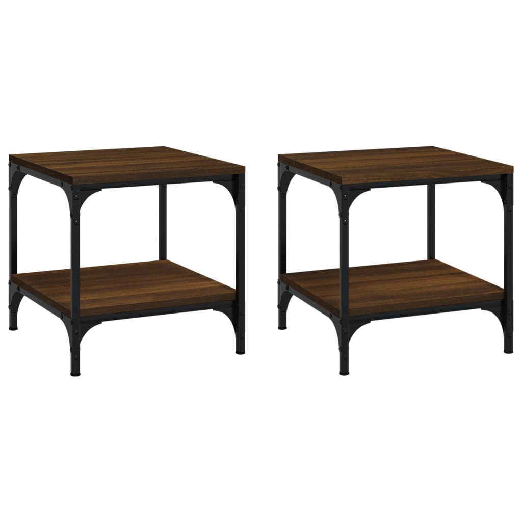 Tables d'appoint 2 pcs Chêne marron 40x40x40 cm Bois ingénierie Tables basses vidaXL   