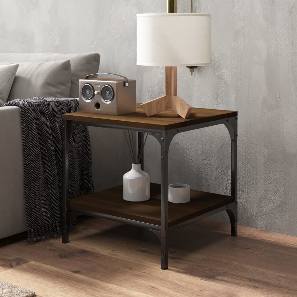 Tables d'appoint 2 pcs Chêne marron 40x40x40 cm Bois ingénierie Tables basses vidaXL   