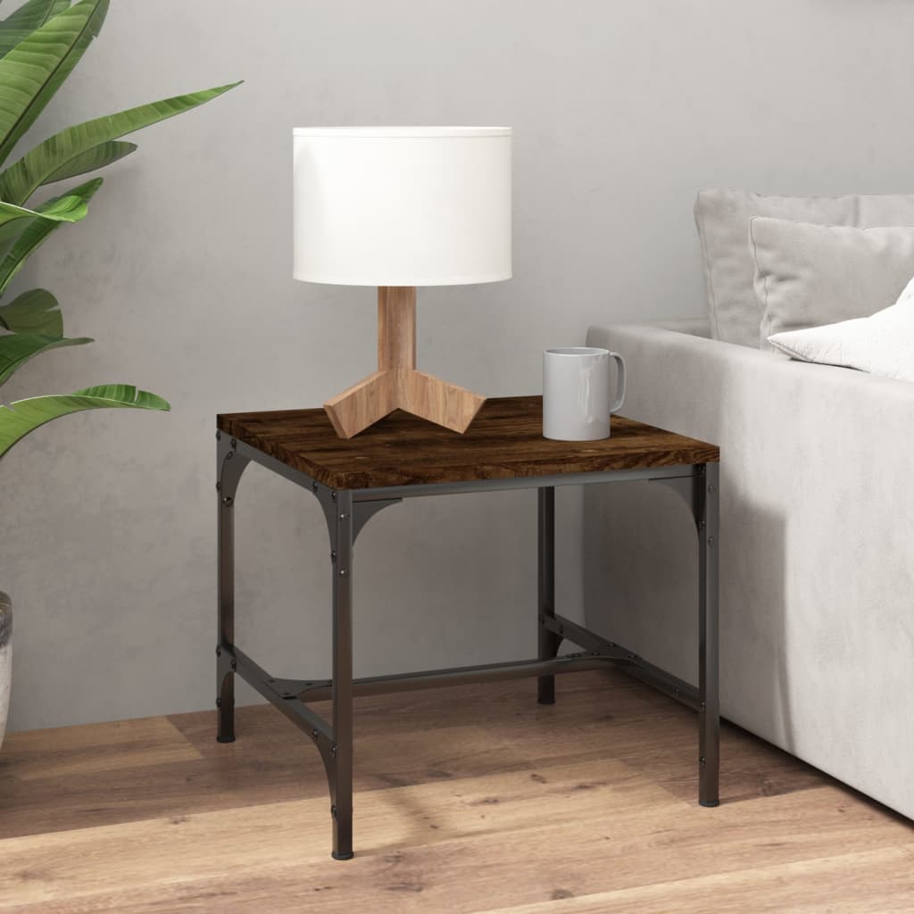 Table d'appoint Chêne fumé 40x40x35 cm Bois d'ingénierie Tables basses vidaXL   