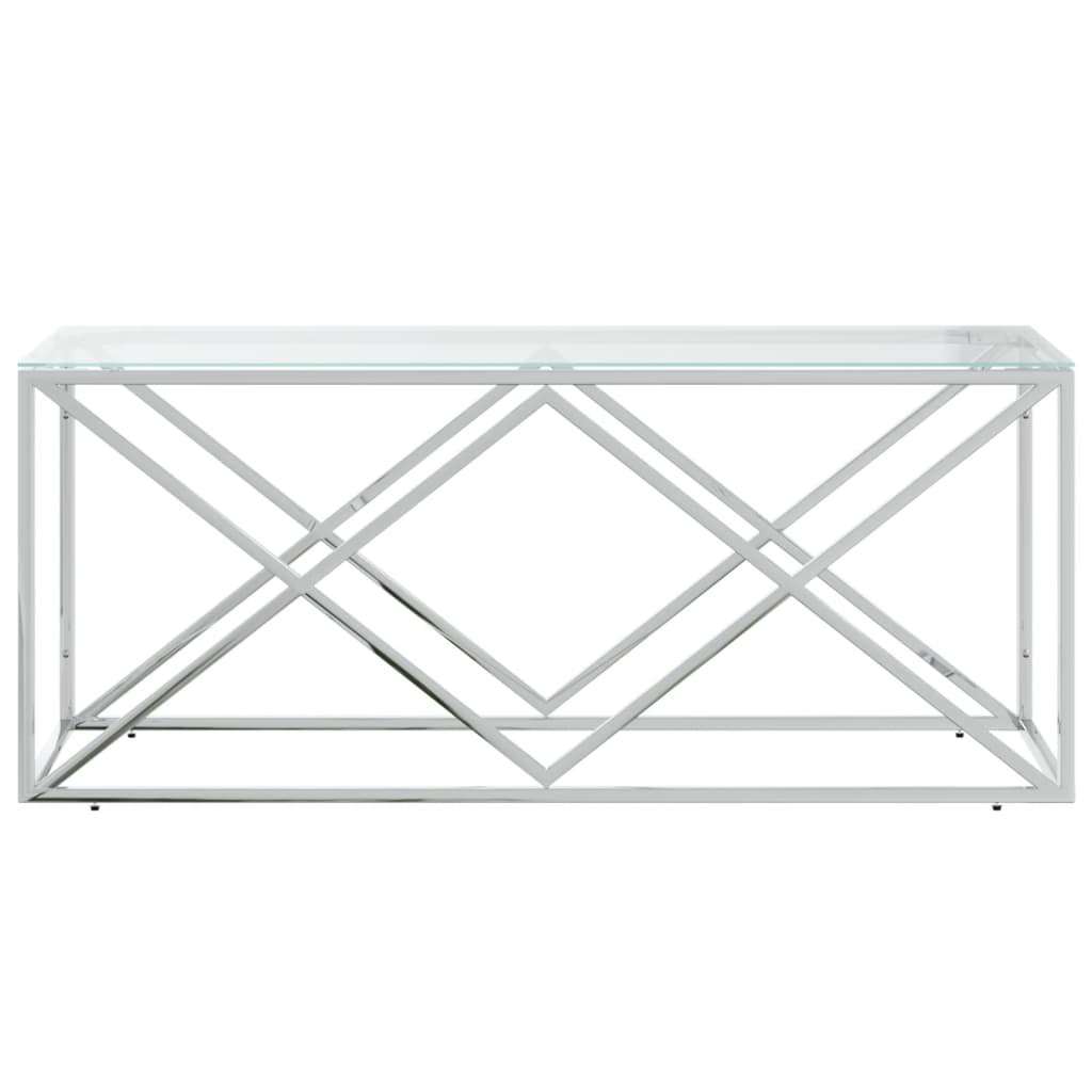 Table basse 110x45x45 cm acier inoxydable et verre Tables basses vidaXL   