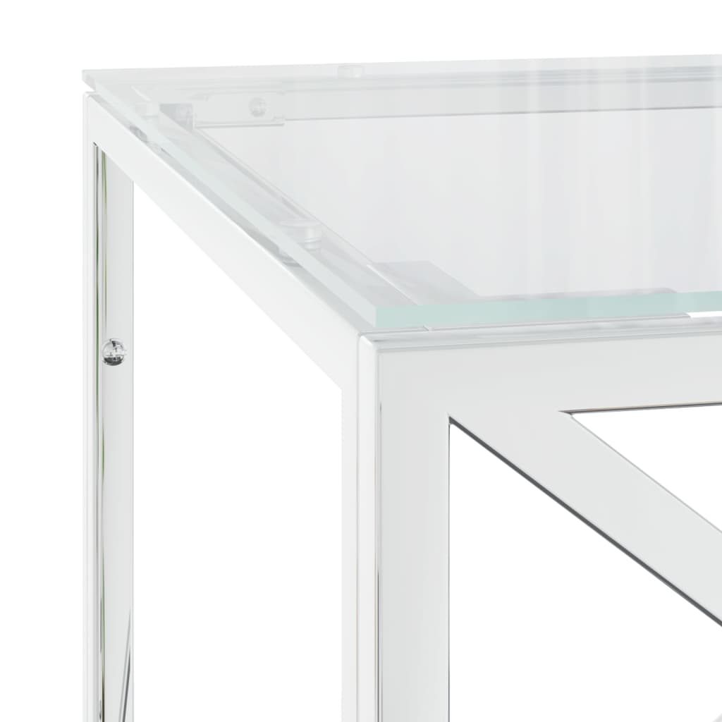 Table basse 110x45x45 cm acier inoxydable et verre Tables basses vidaXL   