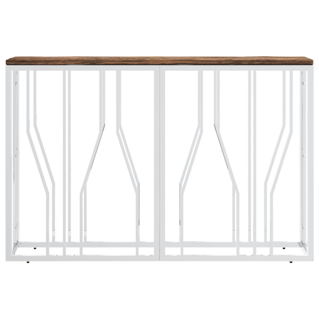 Table console acier inoxydable et bois massif de récupération Tables d'appoint vidaXL   