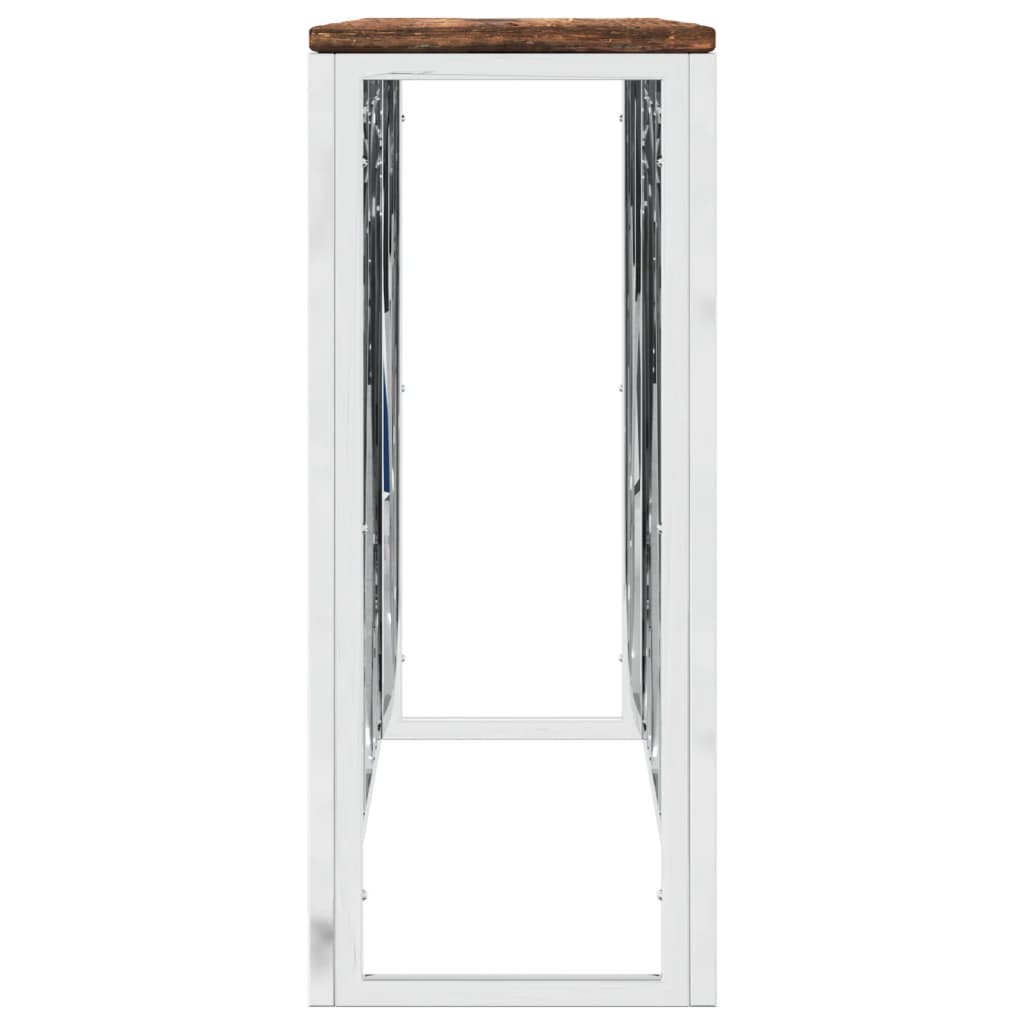 Table console acier inoxydable et bois massif de récupération Tables d'appoint vidaXL   