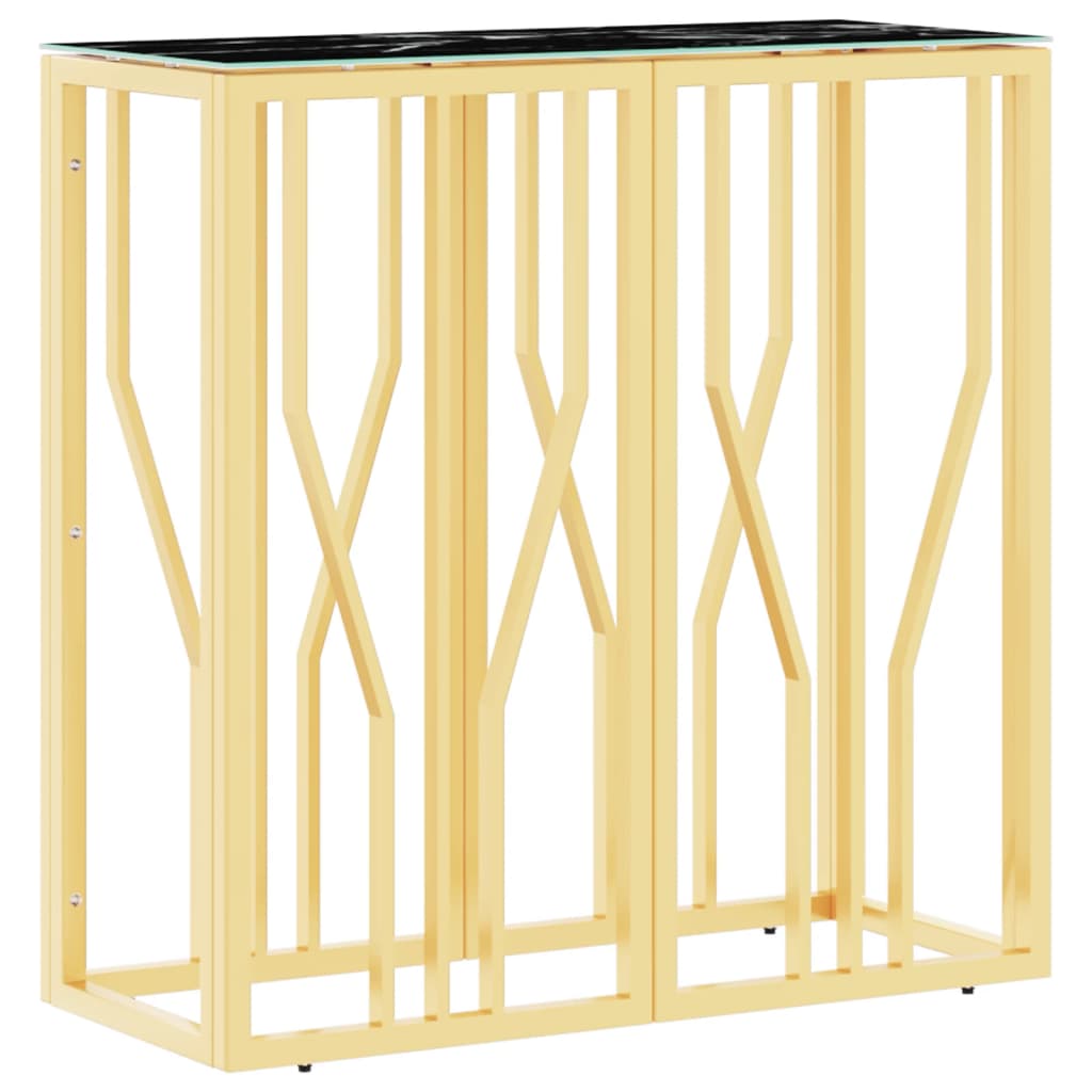 Table console doré 70x30x70 cm acier inoxydable et verre Tables d'appoint vidaXL   