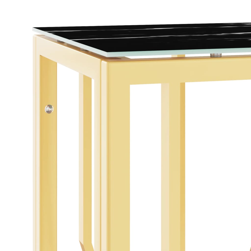 Table console doré 70x30x70 cm acier inoxydable et verre Tables d'appoint vidaXL   