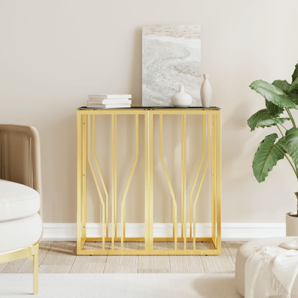 Table console doré 70x30x70 cm acier inoxydable et verre Tables d'appoint vidaXL   