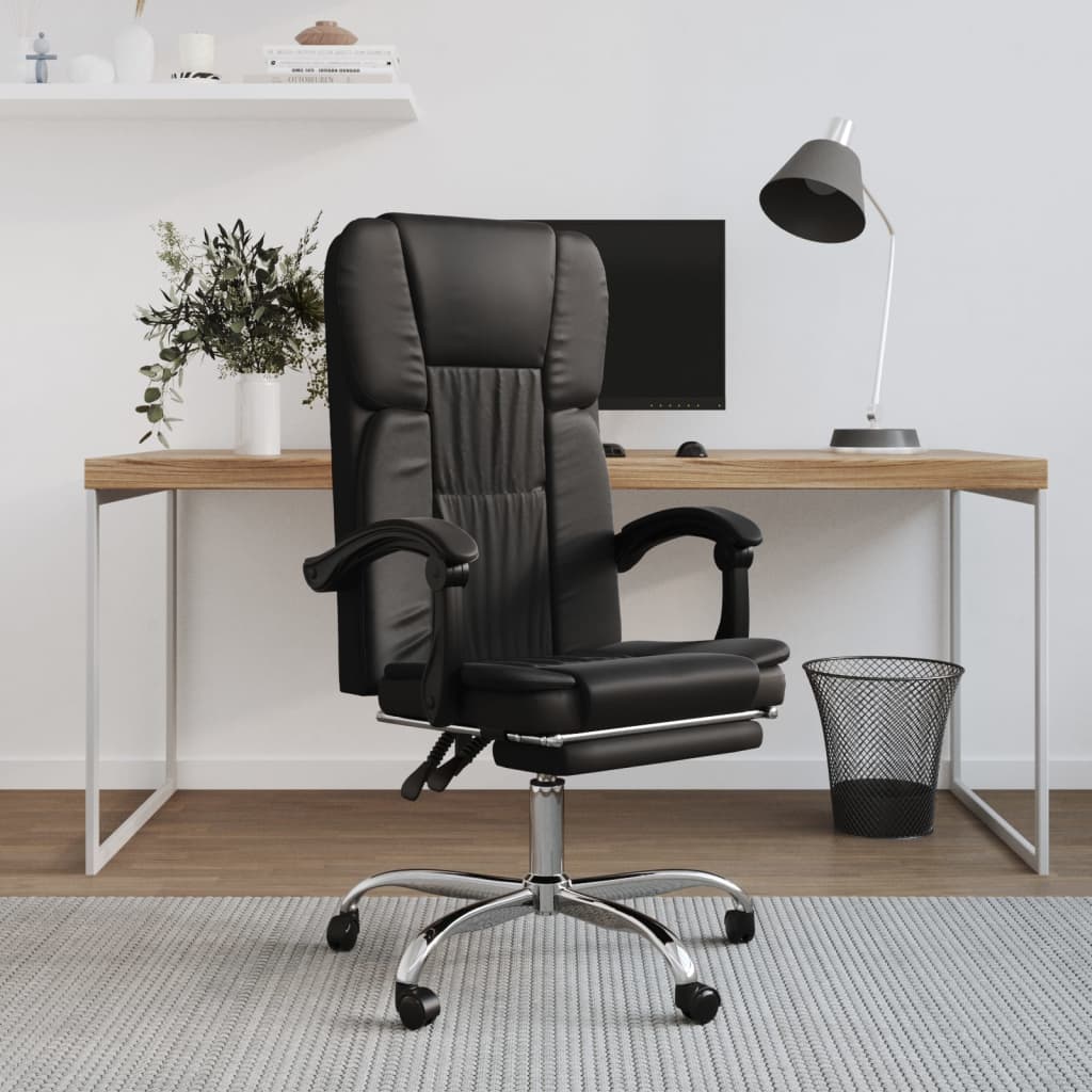Fauteuil inclinable de bureau Noir Similicuir Chaises de bureau vidaXL   