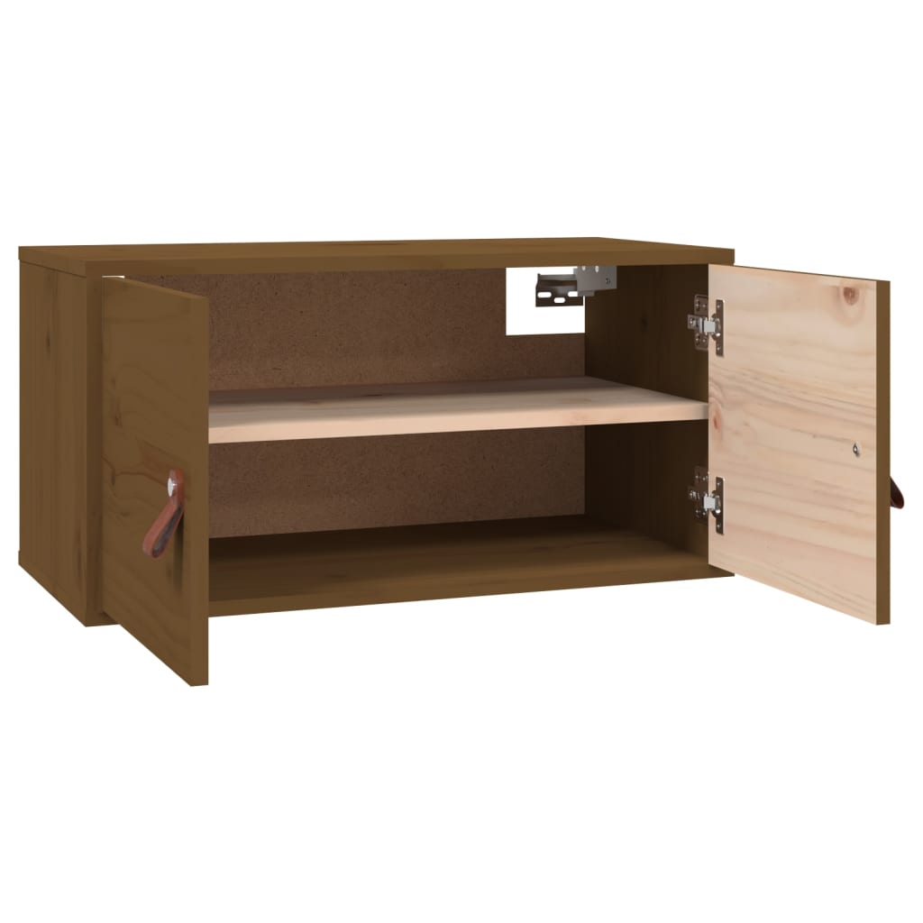 Armoire murale Marron miel 60x30x30 cm Bois de pin massif Étagères murales & corniches vidaXL   