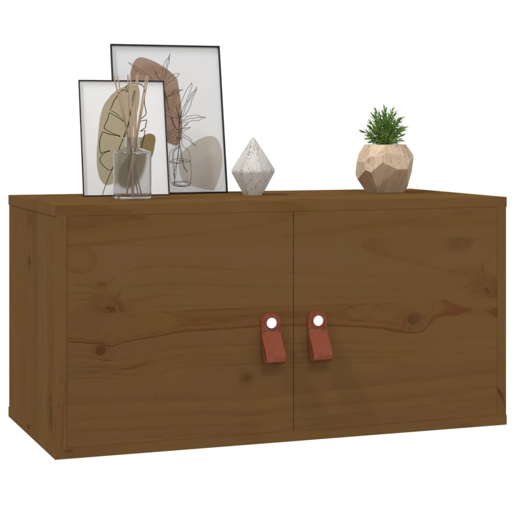 Armoire murale Marron miel 60x30x30 cm Bois de pin massif Étagères murales & corniches vidaXL   