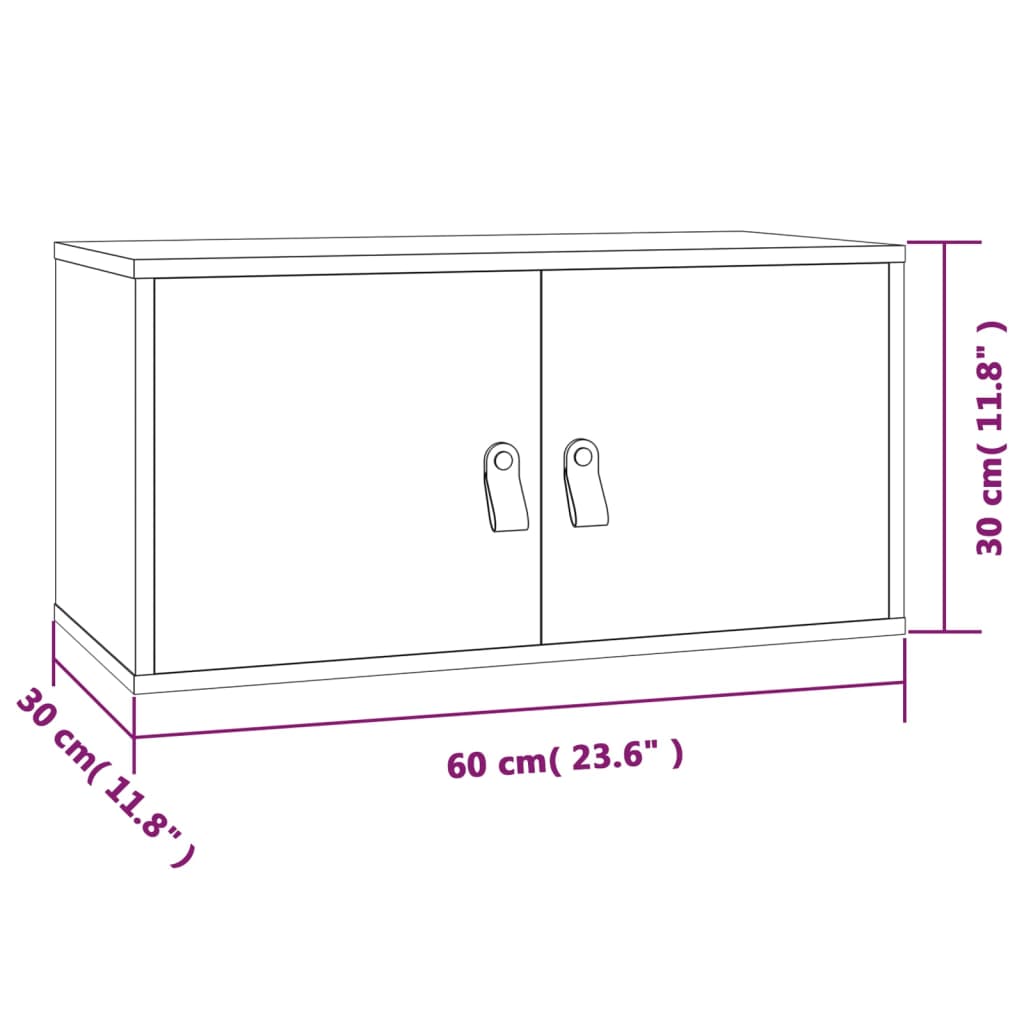 Armoire murale Marron miel 60x30x30 cm Bois de pin massif Étagères murales & corniches vidaXL   