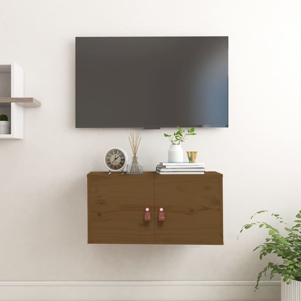 Armoire murale Marron miel 60x30x30 cm Bois de pin massif Étagères murales & corniches vidaXL   