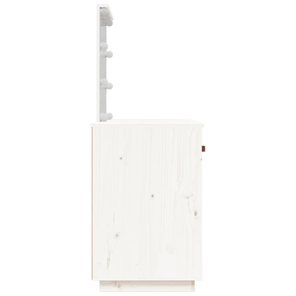 Coiffeuse avec LED Blanc 95x50x133,5 cm Bois de pin massif Coiffeuses vidaXL   