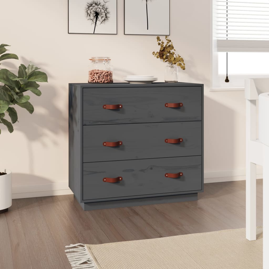 Buffet Gris 80x40x75 cm Bois massif de pin Buffets & bahuts vidaXL   
