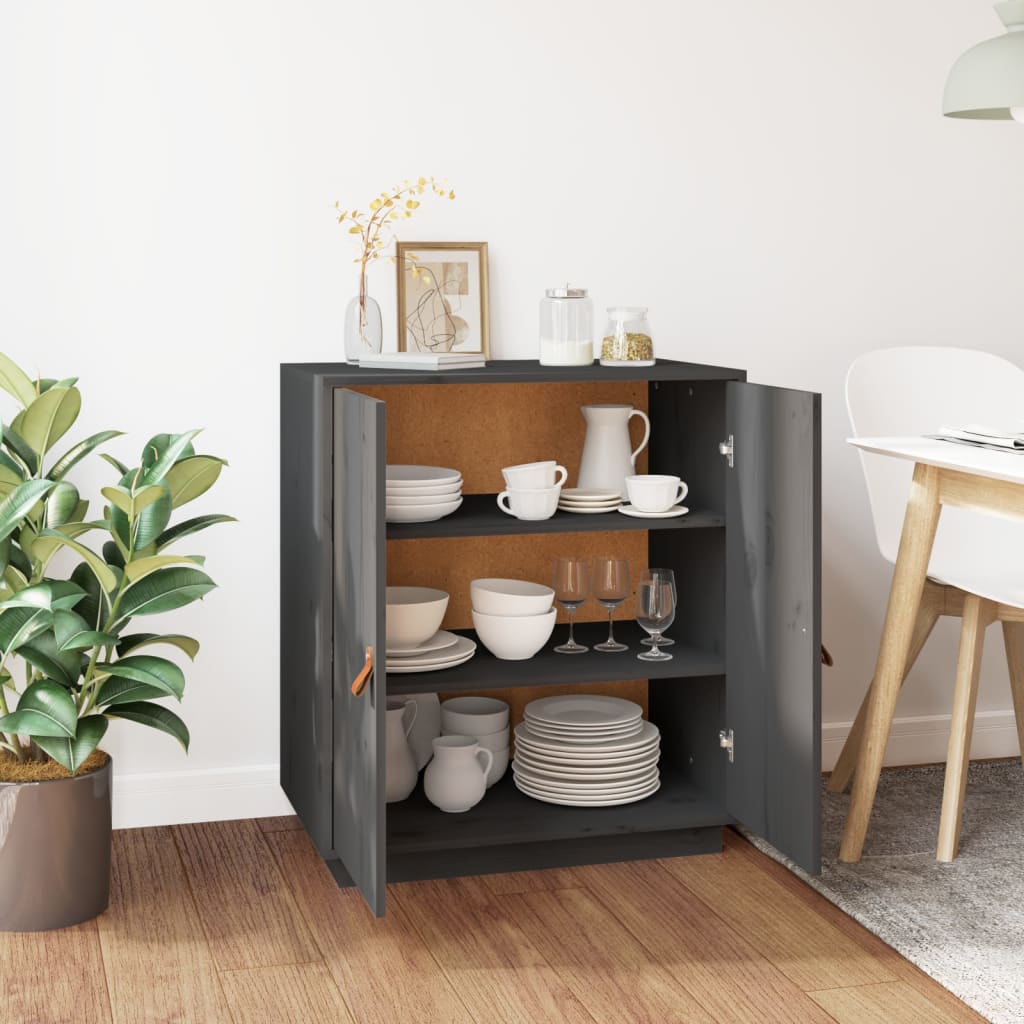 Buffet Gris 65,5x40x75 cm Bois massif de pin Buffets & bahuts vidaXL   