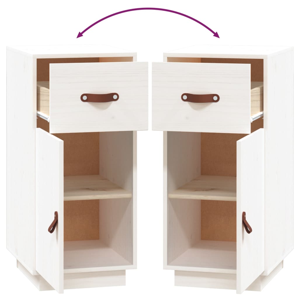 Buffet Blanc 34x40x75 cm Bois massif de pin Buffets & bahuts vidaXL   