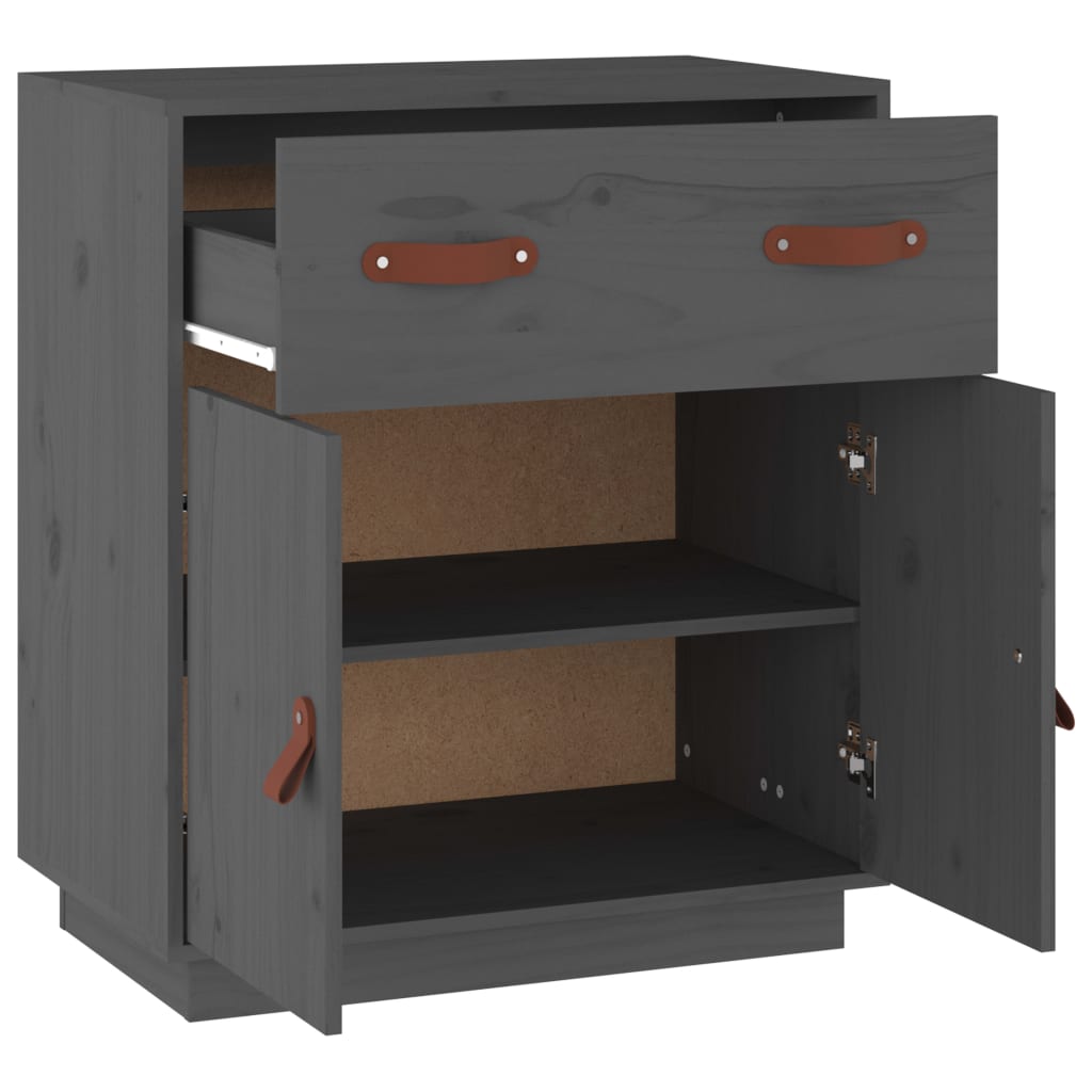 Buffet Gris 65,5x40x75 cm Bois massif de pin Buffets & bahuts vidaXL   