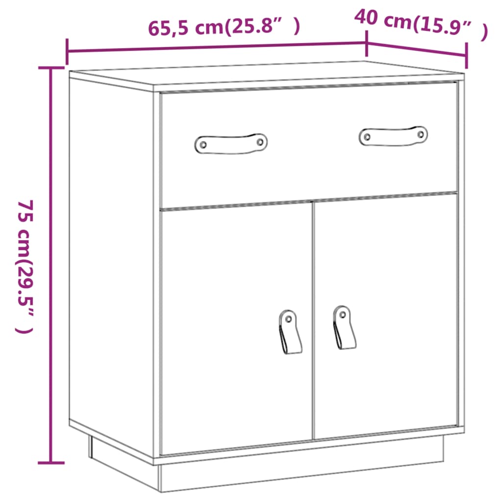 Buffet Gris 65,5x40x75 cm Bois massif de pin Buffets & bahuts vidaXL   
