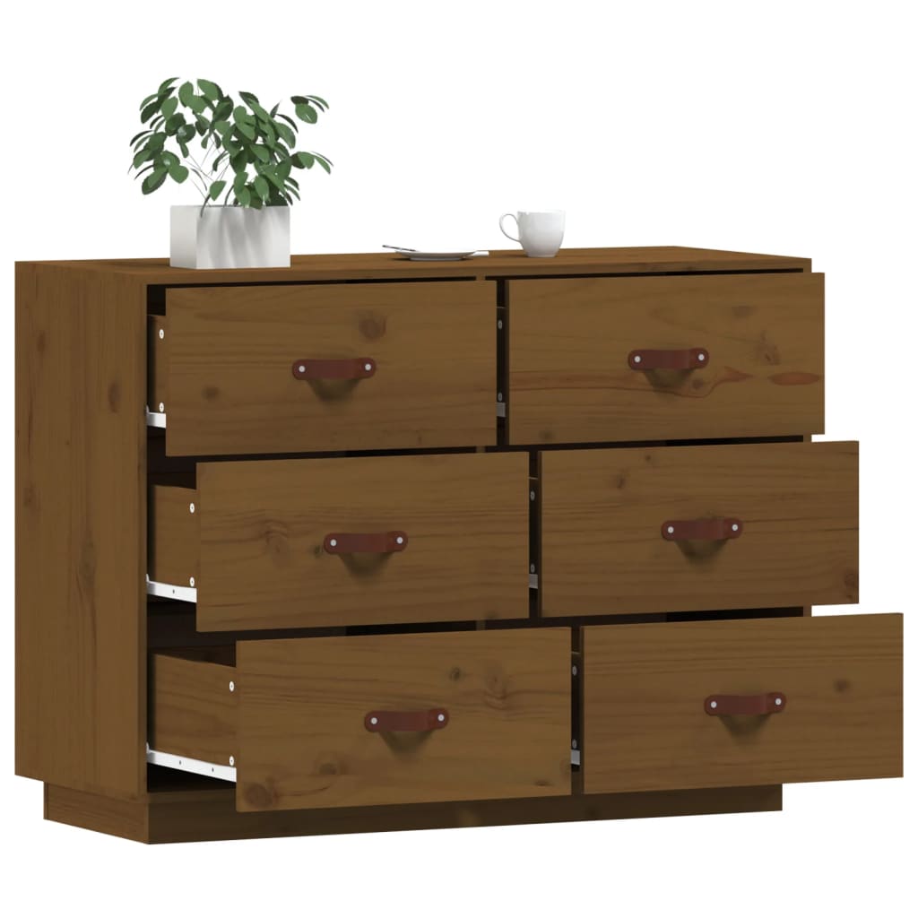Buffet Marron miel 100x40x75 cm Bois massif de pin Buffets & bahuts vidaXL   