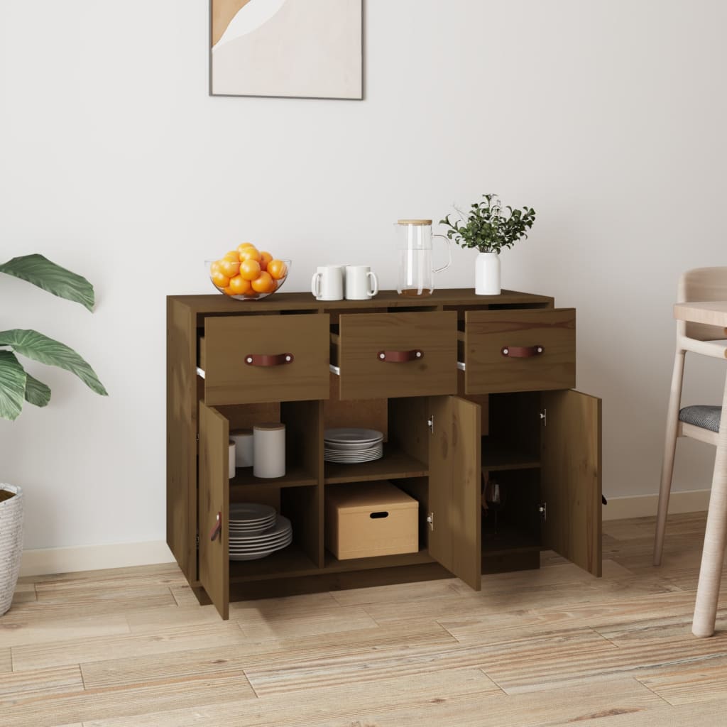Buffet Marron miel 100x40x75 cm Bois massif de pin Buffets & bahuts vidaXL   