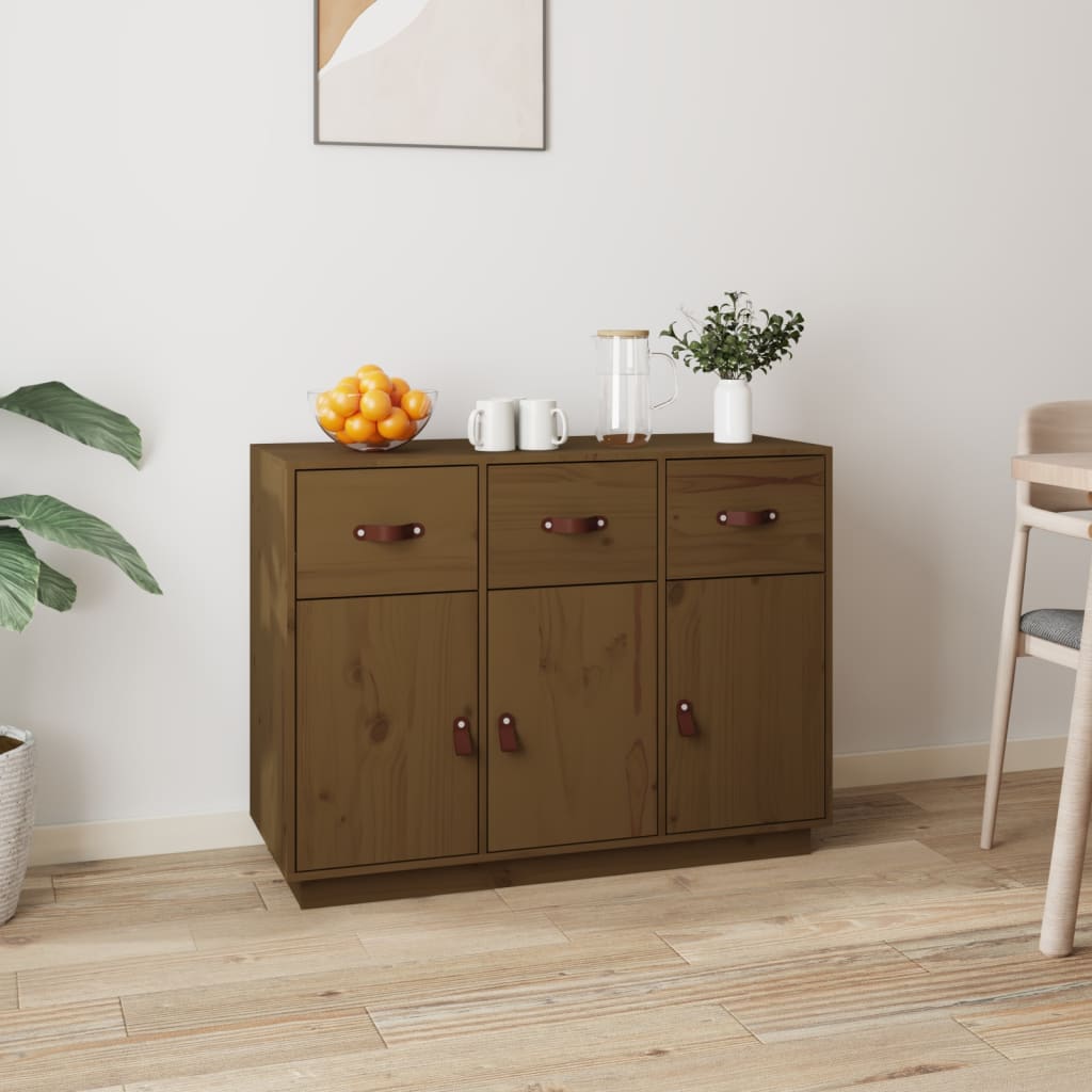 Buffet Marron miel 100x40x75 cm Bois massif de pin Buffets & bahuts vidaXL   