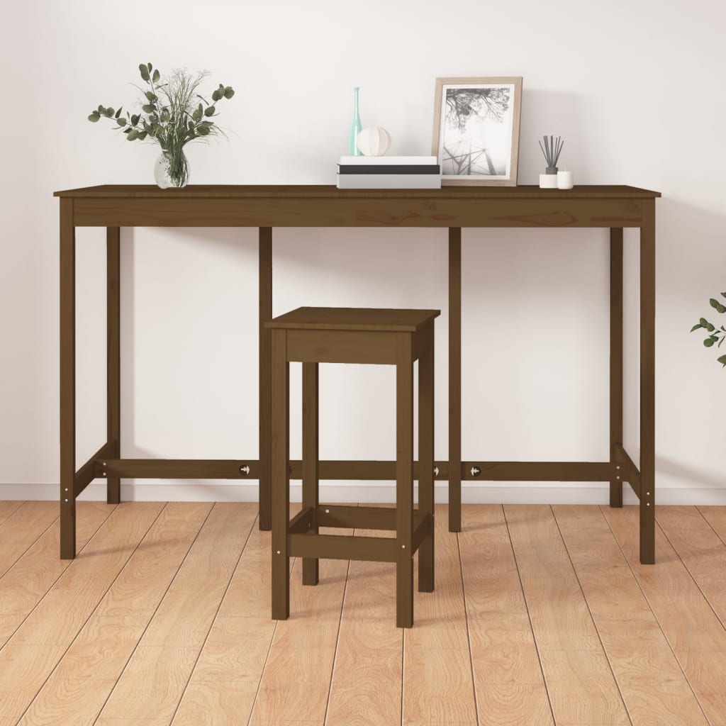 Table de bar Marron miel 180x80x110 cm Bois massif de pin Tables à manger vidaXL   