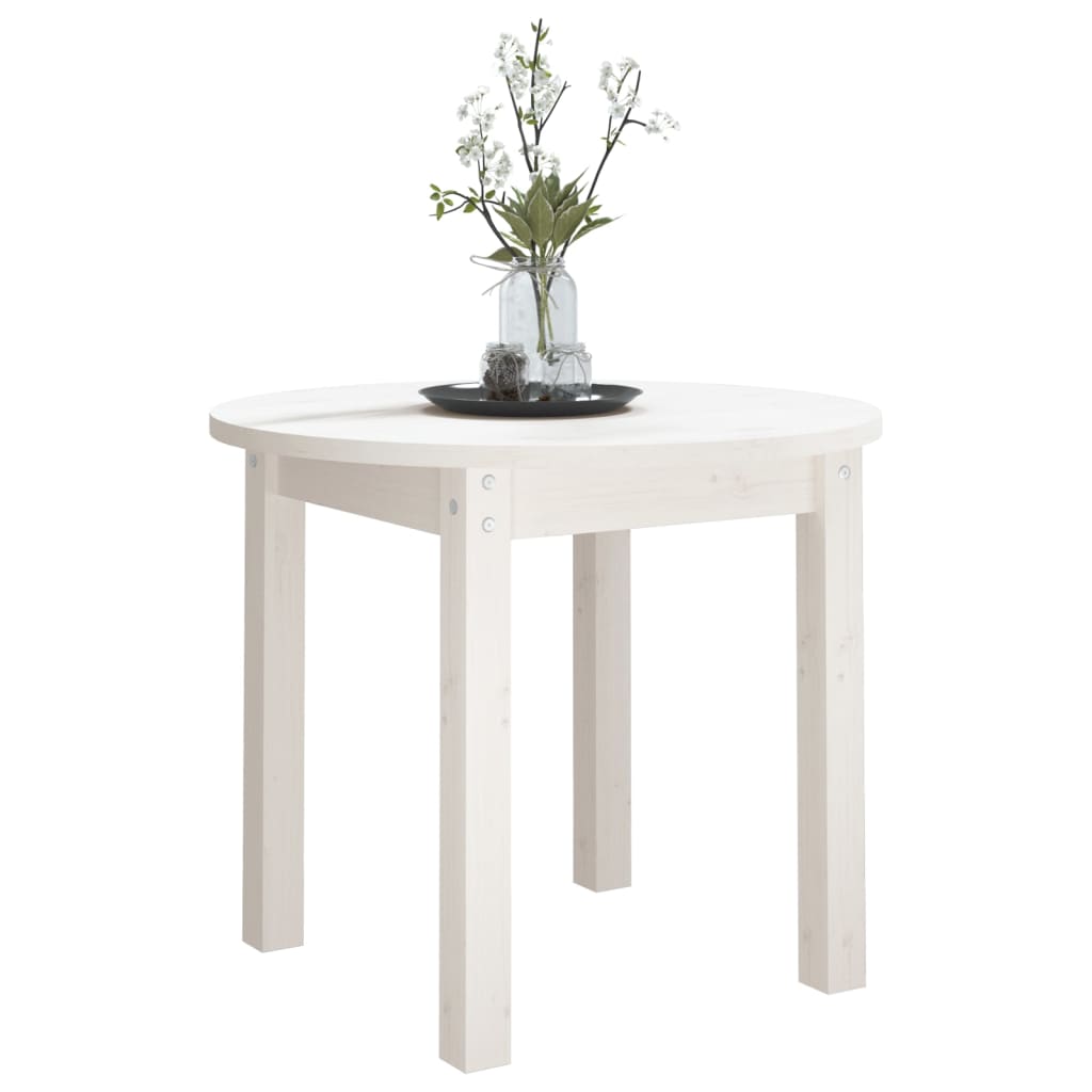 Table basse Blanc Ø 55x45 cm Bois massif de pin Tables basses vidaXL   