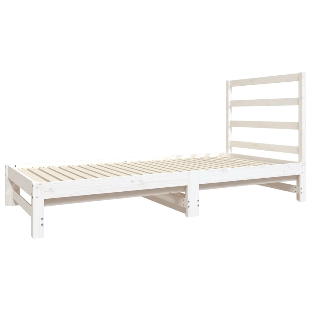 Lit coulissant Blanc 2x(90x190) cm Bois de pin massif Lits & cadres de lit vidaXL   