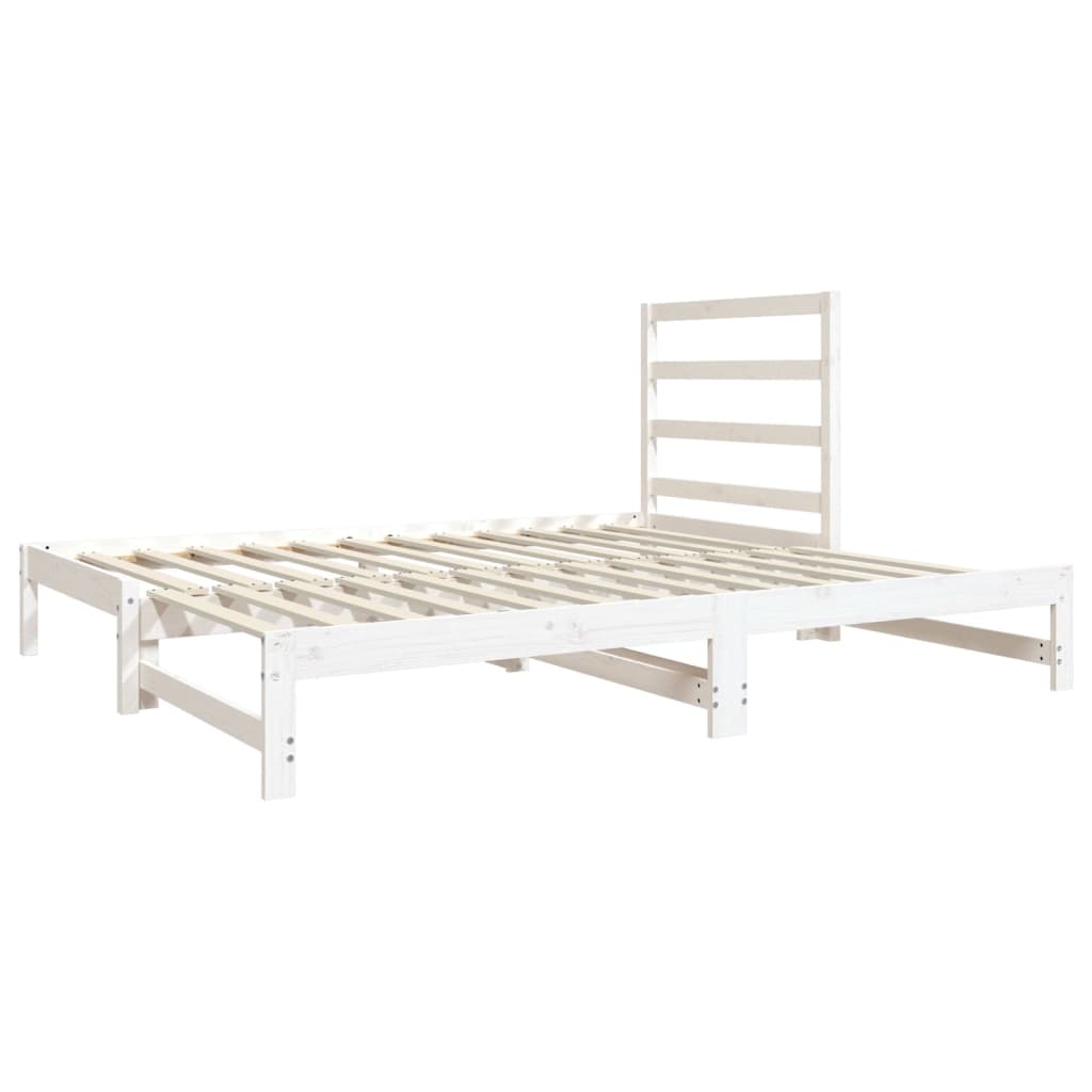 Lit coulissant Blanc 2x(90x190) cm Bois de pin massif Lits & cadres de lit vidaXL   